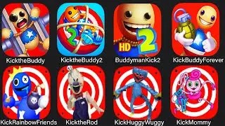 Kick the Buddy 2,Buddyman Kick 2,Kick the Buddy Mod(Rainbow Friends,Rod,Huggy Wuggy,Long Legs)