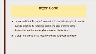 Subordinata causale e finale prof. ssa Felicia Campanaro