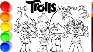 How to draw Trolls Poppy, Branch & Val Trollstopia Coloring Pages