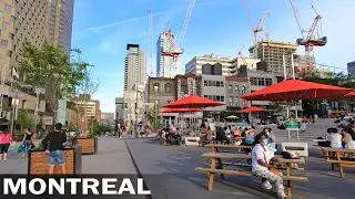 Montreal 2021 Walking to Downtown Entertainment District Place des Arts