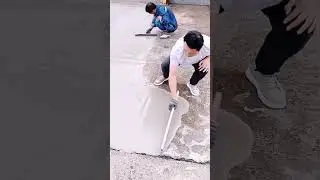 cement coating process on the road with traditional tools #shorts #construction #machine