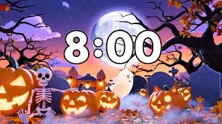 8 Minute Halloween Countdown Timer with Spooky Music & Animation