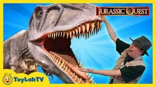 Jurassic Quest for Dinosaurs! Giant Life Size T-Rex at Dinosaur Event with Kids Activities & Toys