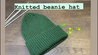 Knit in one day. How to knit a beanie hat. Double-sided beanie hat. Hat with a beautiful top. Beanie