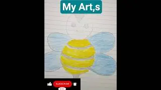 How to draw a cute bee 🐝 step by step Available in short(My Art,s)