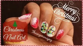 Christmas Nail Art | No Water Marble Nails | Indian Youtuber