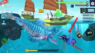 Hungry Shark Evolution &ndash; All Sharks Unlocked - Giant Monster Mr. Snappy vs Enemy Sharkjira