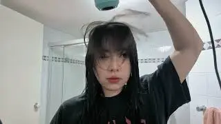 Drying wet hair.