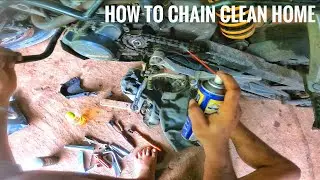 How to chain cleaner with Petrol and lube at home 