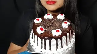 Eating Black Forest cake||1.5 kg Cake Eating Challenge||ASMR Eating Cake||Cake Challenge