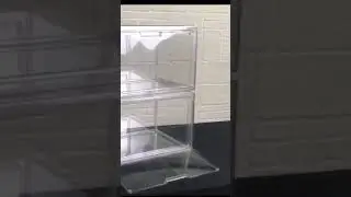 14 US Acrylic shoe storage box transparent Shoe Organizer Foldable sneaker storage cabinet Container