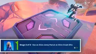 Use an Alien Jump Pad at an Alien Crash Site in Fortnite