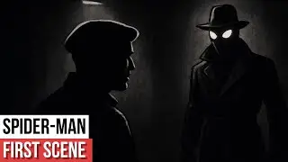 The first scene of Spider-Man Noir with Nicolas Cage is shown (description)