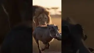 Lion vs Sneaky Warthog Firecracker Prank! 😂🦁💥 Watch the wild reaction #Wildlife #Prank #Funny
