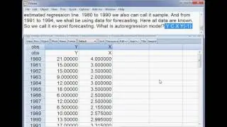Dynamic Forecasting. Model Three. EVIEWS