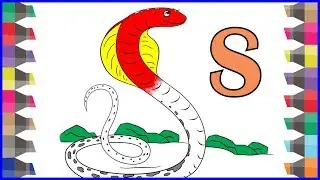 ABC Alphabet Coloring Pages | Learning Letter A to Z Coloring Pages For Kids Baby | S for Snake