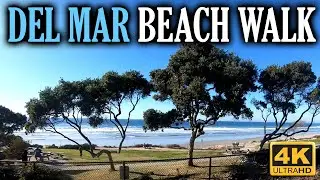 4K DEL MAR BEACH Nature Walk, San Diego County, California 2021