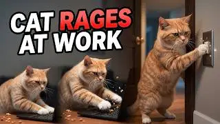 Cat aggressively typing