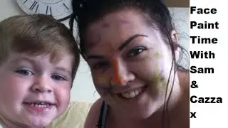 Sam and FannyAnne Facepainting time