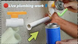 Pvc pipe ball valve fixing |🔴Live plumbing Work.! in Maintenance tips channel|PVC pipe fittings