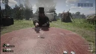 Red Dead Redemption 2 Arthur smoking on a Pearson pack at Poker