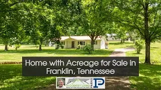 Franklin TN Home For Sale! Ranch Style Country Home with +/- 14 Acres, Barn & Garage!