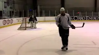 Alex Goligoski and Erik Cole skate in Frisco