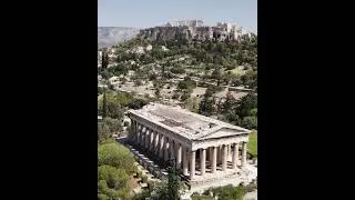 Aerial of Temple of Hephaestus, Athens 🇬🇷 #shorts