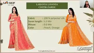 LARANYA LAVANYA EMBROIDERY SAREE RANGE ANJALI, AARTI, CHITRA by SAFE SHOP INDIA