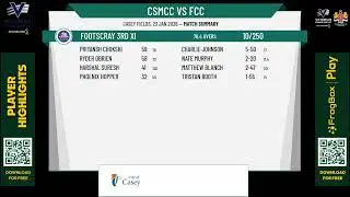 Casey South Melbourne 3rd XI v Footscray 3rd XI
