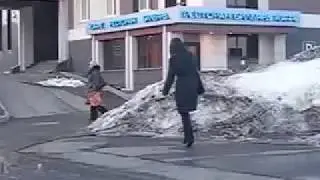 Drunk Girl in High Heels Returning Home From a Nightout at a Friend´s Place
