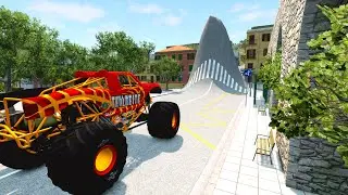 Cars vs Giant Bulge &ndash; BeamNG.Drive I SebwanoSV Gaming