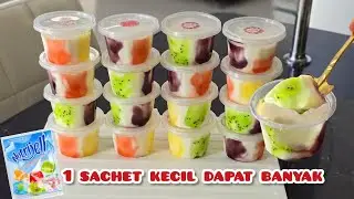 Auto laris! Ide jualan takjil bulan puasa. 1 bungkus nutrijell jadi 17 cup puding sutra lembut