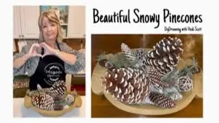 Beautiful snowy pinecone dough bowl arrangement for winter