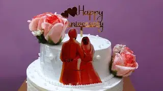 Anniversary Cake ❤️ #butterscotchflavour #order #yummycake #uniquedesign #cakedecorationtutorial.