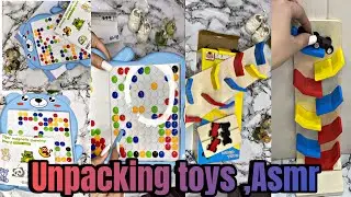 Slippery cars & Magenatic drawing board Unpacking toys Asmr .