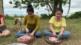 Amazing cooking pork with fresh egg sauce recipe in my countryside