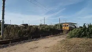 クモハ123-5 長門本山駅 発車 / KUMOHA 123-5 leaves Nagato-Motoyama Station