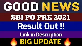 SBI PO Pre 2021 Result Out 🔥💥💯 #SBI Link in Description