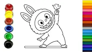 Cute Labubu Doll Drawing for Kids, Painting and Coloring For Kids, Toddlers l