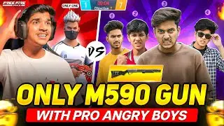 ONLY M590 😱 vs 4 PRO ANGRY BOYS | 1 vs 4 🔥 Free Fire Telugu