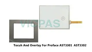 Front overlay and touch screen for Proface AST3301 AST3302 repair with membrane keypad, lcd display
