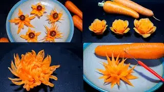 Beautiful Flowers on Carrots | AV Vegetable Carving Art