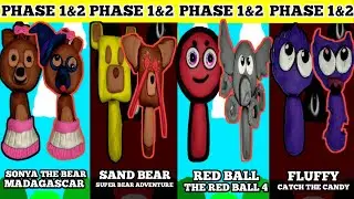 Making Sprunki OC Sonya, Sand Bear, Red Ball, Fluffy Phase 1&2 #sprunki #sprunkioc #incredibox