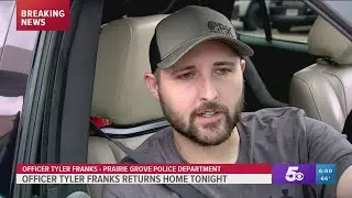 Prairie Grove officer returns home after shooting, speaks to media for first time