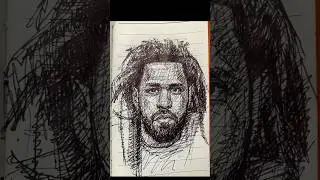 Sketchbook drawing of @jcole #jcole #art #music #penart