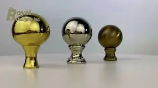 Royal Designs, Inc. Large Ball Lamp Finial for Lampshade, Antique Bronze, Polished Brass, and Chrome
