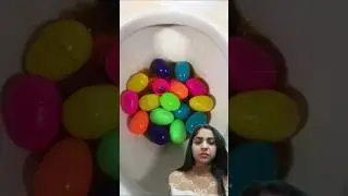 Flushing Rainbow Surprise Bowls Eggs  #shorts