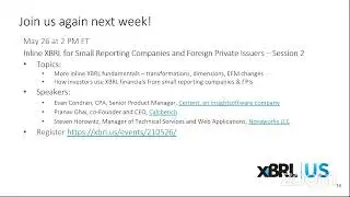 Inline XBRL for Small Reporting Companies and Foreign Private Issuers