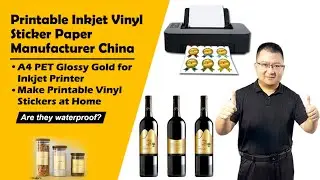 COLORWAY Gold Printable Vinyl Sticker Paper | Waterproof PET Sheets for Inkjet Printers & Labels